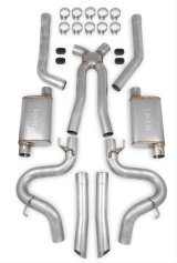 Hooker Blackheart Exhaust Systems 70501364-RHKR System, Blackheart, Header-back, 3 in. Dual, Split Side, Stainless, Turbo Mufflers, Buick, Chevy, Oldsmobile, Pontiac, V8, Kit thumbnail 1