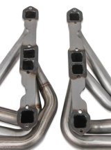 Hooker RacingHeart Street Stock Headers 2551-2HKR Headers, RacingHeart, Long Tube, 409 Stainless Steel, Natural, 1 3/4 in. Primary, 3/8 in. Flange, Chevy, Small Block, Angle/Straight, Pair thumbnail 1