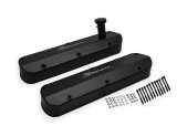 Holley Sniper Fabricated Aluminum Valve Covers 890013B Covers, EFI, Fabricated, Aluminum, 3.25 in. Tall, Black Gloss, No Breather Hole, Hardware, Ford, 260-351ci, Windsor, Pair thumbnail 8