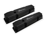 Holley Sniper Fabricated Aluminum Valve Covers 890005B Covers, EFI, Fabricated, Aluminum, Short, Baffled, Black, 1.25 in. Breather Holes, Hardware, Chrysler, Dodge, Plymouth, 383-440ci, Pair thumbnail 3
