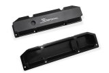 Holley Sniper Fabricated Aluminum Valve Covers 890005B Covers, EFI, Fabricated, Aluminum, Short, Baffled, Black, 1.25 in. Breather Holes, Hardware, Chrysler, Dodge, Plymouth, 383-440ci, Pair thumbnail 5