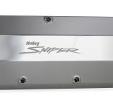 Holley Sniper Fabricated Aluminum Valve Covers 890002 Covers, EFI, Fabricated, Aluminum, 3.5 in. Tall, Baffled, Silver Gloss, 1.25 in. Breather Holes, Hardware, Chevy, 396-454ci, Pair thumbnail 1