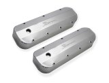 Holley Sniper Fabricated Aluminum Valve Covers 890002 Covers, EFI, Fabricated, Aluminum, 3.5 in. Tall, Baffled, Silver Gloss, 1.25 in. Breather Holes, Hardware, Chevy, 396-454ci, Pair thumbnail 4