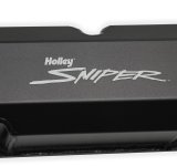 Holley Sniper Fabricated Aluminum Valve Covers 890001B Covers, EFI, Fabricated, Aluminum, 3.5 in. Tall, Baffled, Black Gloss, 1.25 in. Breather Holes, Hardware, Ford, FE, 332-428ci, Pair thumbnail 1