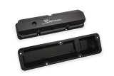 Holley Sniper Fabricated Aluminum Valve Covers 890001B Covers, EFI, Fabricated, Aluminum, 3.5 in. Tall, Baffled, Black Gloss, 1.25 in. Breather Holes, Hardware, Ford, FE, 332-428ci, Pair thumbnail 4