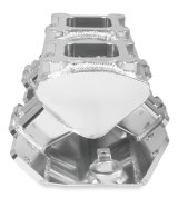 Holley Sniper Carbureted Fabricated Intake Manifolds 835061 Manifolds, Sniper, Carbureted, Dual, 4150 Flange, Rectangular Port, 1,800-7,000 RPM, Welded Aluminum, Silver, Chevy, 396-454ci, Each thumbnail 9