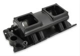 Holley Sniper Carbureted Fabricated Intake Manifolds 835172 Manifolds, Sniper, Carbureted, Dual, 4500 Flange, Rectangular Port, 1,800-7,000 RPM, Welded Aluminum, Black, Chevy, 396-454ci, Each thumbnail 7