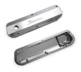 Holley Sniper Fabricated Aluminum Valve Covers 890012 Covers, EFI, Fabricated, Aluminum, Tall, Baffled, 1/4 in. Mount Rail, Silver, 1.25 in. Breather Hole, Hdw, Ford, 260-351ci, Windsor, Pair thumbnail 2