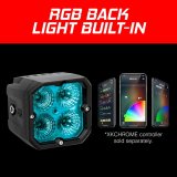 XK Glow C3 Cube Lights XK065001-FL XKchrome 20w LED Light with RGB Accent Light - Flood Beam thumbnail 4