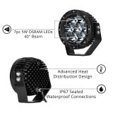 XK Glow Light Bars, Pods and Fog Lights XK067005 1pc 5in Spot Beam Cube Offroad Round Work Kit thumbnail 3