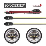 XK Glow XKchrome Running Light Kits XK042011-W Auxiliary Lights, Lights, LED, Driving, Round, White/Amber Bulb, Clear Lens, 12 V, Chrome Housing, Harley-Davidson®, Kit thumbnail 1