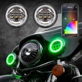 XK Glow XKchrome Running Light Kits XK042011-W Auxiliary Lights, Lights, LED, Driving, Round, White/Amber Bulb, Clear Lens, 12 V, Chrome Housing, Harley-Davidson®, Kit thumbnail 3