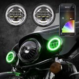 XK Glow XKchrome Running Light Kits XK042011-W Auxiliary Lights, Lights, LED, Driving, Round, White/Amber Bulb, Clear Lens, 12 V, Chrome Housing, Harley-Davidson®, Kit thumbnail 4