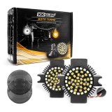 XK Glow Motorcycle LED Turn Signals XK1157F-WA-S Front Signal Kit - Flat Style Smoked Lenses thumbnail 1