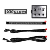 XK Glow Emergency Strobe Lights XK052002-4R 4pc 12in Tube Light w/ Traffic Modes Ultra Bright LEDs Multiple modes+ Solid On, Red thumbnail 1