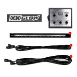 XK Glow Emergency Strobe Lights XK052002-4R 4pc 12in Tube Light w/ Traffic Modes Ultra Bright LEDs Multiple modes+ Solid On, Red thumbnail 2