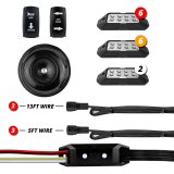 XK Glow Powersports Taillights XK-DT-PRO Pro DOT Street Legal Conversion Signal Light + Horn Kit for ATV UTV - 2 White 6 Red 6 Amber Pods thumbnail 1