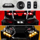 XK Glow Powersports Taillights XK-DT-PRO Pro DOT Street Legal Conversion Signal Light + Horn Kit for ATV UTV - 2 White 6 Red 6 Amber Pods thumbnail 2