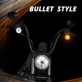 XK Glow Motorcycle LED Turn Signals XK1157B-WA-C Front Signal Kit - Bullet Style Clear Lenses thumbnail 3