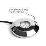 XK Glow Light Bars, Pods and Fog Lights XK075001 48W Round Surface Mount Marine IP 68 Underwater thumbnail 2