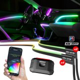 XK Glow LED Accent Lights MX-FO-PRO 2x30" + 4x43" XKmax Fiber Optic Interior Ambient Light Strip App Control Kit thumbnail 1
