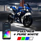 XK Glow LED Accent Lights MX-MOTO-PRO XKmax RGBW 20pc addressable Motorcycle Underglow App Control Light Kit thumbnail 8