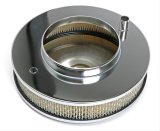 Trans-Dapt Performance Chrome Air Cleaners 2282 Filter Assembly, 10 in. Diameter, Round, Raised Base, Steel, Chrome, 2 1/8 in. Filter Height, Each thumbnail 1