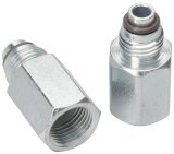 Trans-Dapt Performance Throttle Body Injection Fuel Line Extensions 2458 Extension Fittings, Steel, Clear Zinc, Straight, Chevy, GMC, TBI, Set thumbnail 3