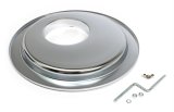 Trans-Dapt Performance Air Filter Bases 2430 Cleaner Base Plate, Steel, Chrome, 14 in. Diameter, 5 1/8 in. Inlet, Flat Base, GM with Large HEI, Each thumbnail 1