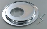 Trans-Dapt Performance Air Filter Bases 2430 Cleaner Base Plate, Steel, Chrome, 14 in. Diameter, 5 1/8 in. Inlet, Flat Base, GM with Large HEI, Each thumbnail 3