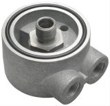 Trans-Dapt Performance Oil Cooler Sandwich Adapters 1350 Adapter, Filter, Sandwich, Aluminum, Natural, 18mm x 1.5mm Thread, 3/8 in. NPT Inlet/Outlet, Each thumbnail 1
