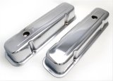Trans-Dapt Performance Chrome Valve Covers 9300 Pontiac 326-455 V8 59-77 chromed steel, tall, baffled thumbnail 2