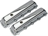 Trans-Dapt Performance Chrome Valve Covers 9391 Covers, Stock Height, Steel, Chrome, Plain, Oldsmobile 330-455, V8, Pair thumbnail 1
