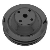 Trans-Dapt Performance Powdercoated Pulleys 8605 Water Pump Pulley, V-Belt, 2-Groove, Steel, Black, Chevy, Small Block, Long Pump, Each thumbnail 1