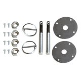 Trans-Dapt Performance Replacement Safety Pins 4056 Hood Pins, Torsion Pin Style, Steel, Chrome Plated, Kit thumbnail 2
