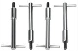 Trans-Dapt Performance Chrome Valve Cover Bolts 9120 Fasteners T-Bar wing nuts 4 1/4" tall, chrome thumbnail 1