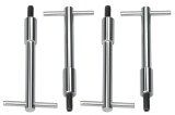 Trans-Dapt Performance Chrome Valve Cover Bolts 9120 Fasteners T-Bar wing nuts 4 1/4" tall, chrome thumbnail 3