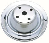 Trans-Dapt Performance Chrome Water Pump Pulleys 9604 Pulley, V-Belt, 1-Groove, Steel, Chrome, Chevy, Small Block, Long Pump, Each thumbnail 2