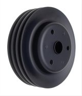 Trans-Dapt Performance Steel Crankshaft Pulleys 8608 Pulley, V-Belt, 3-Groove, Steel, Black, Chevy, Small Block, Long Pump, Each thumbnail 2