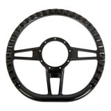 Billet Specialties Half-Wrap Steering Wheels BC29409 Wheel, Half-Wrap, Formula, Aluminum, Black Anodized, 3-Spoke, 14 in. Diameter, 9-Bolt Mount, Each thumbnail 1