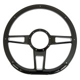 Billet Specialties Half-Wrap Steering Wheels BC29409 Wheel, Half-Wrap, Formula, Aluminum, Black Anodized, 3-Spoke, 14 in. Diameter, 9-Bolt Mount, Each thumbnail 2