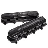 Billet Specialties Valve Covers P95585 VALVE COVER GEN V LT MODULAR CHEV SCRIPT PROFILE BLACK thumbnail 1