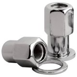 Billet Specialties Lug Nuts 999997 Nuts, .500 in. Shank with Washer, 1/2 in.- 20 RH, Open End, Chrome Plated Steel, Set of 10 thumbnail 1