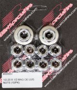 Billet Specialties Lug Nuts 999997 Nuts, .500 in. Shank with Washer, 1/2 in.- 20 RH, Open End, Chrome Plated Steel, Set of 10 thumbnail 2