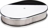 Billet Specialties Air Cleaners 15329 Filter Assembly, Small Oval, Aluminum, Polished, Plain Design, 2 in. Filter Height, Each thumbnail 1