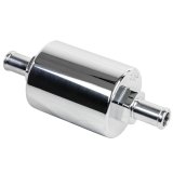 Billet Specialties 40 Microns Fuel Filter with 0.375 in. Inlet Size 42130 Filter, Inline Mount, Aluminum, Polished, 3/8 Hose Barb, 4.50 Length, 1.375 O.D, Each thumbnail 1