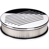 Billet Specialties Air Cleaners 15220 Filter Assembly, 10 in. Diameter, Round, Aluminum, Polished, Ball-Milled Design, 2 1/4 in. Filter, Each thumbnail 2