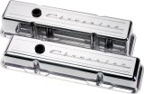 Billet Specialties Diecast Aluminum Valve Covers 95123 Covers, Stock Height, Aluminum, Polished, Chevrolet Logo, Chevy, Small Block, Pair thumbnail 1