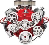 Billet Specialties Tru Trac Serpentine Systems with A/C 14220 Pulley Kit, Serpentine, Aluminum, Polished, Chevy, Big Block, Kit thumbnail 1