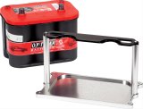 Billet Specialties Battery Mounts 248910 Mount, Aluminum, Polished, Black Powdercoat, for Optima Battery, Kit thumbnail 2